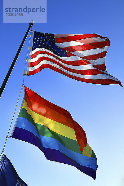 USA and gay flags