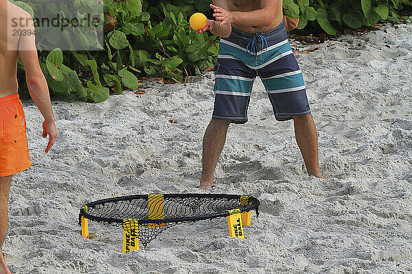 Usa  Spikeball or roundnet on florida beach