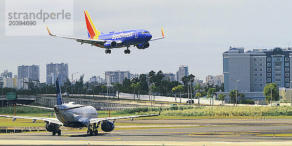 Usa  Porto Rico  San Juan. Luis Mu?oz Mar?n International Airport. Southwest airlines aircraft