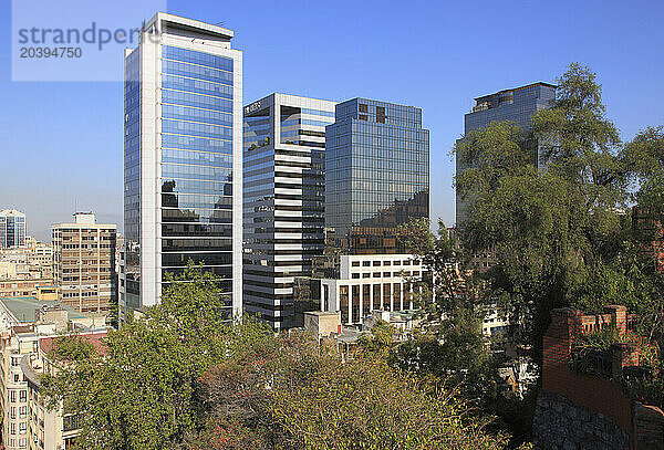 Chile  Santiago  downtown  skyline  skyscrapers  general view