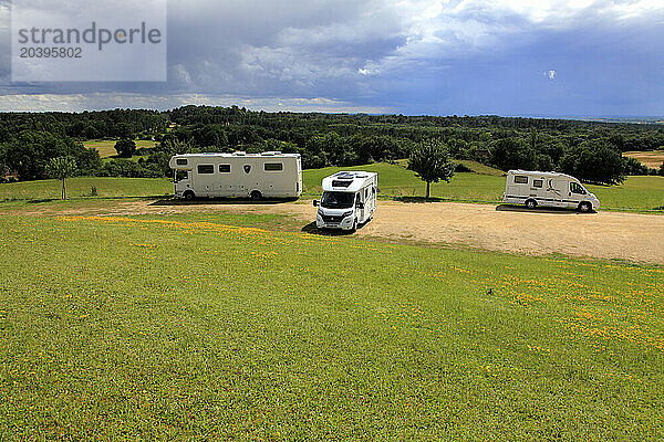 France  Nouvelle Aquitaine  Dordogne department (24)  Biron  camping car area