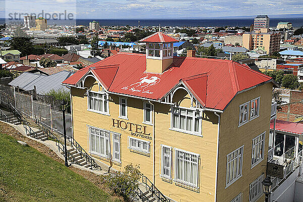 Chile  Magallanes  Punta Arenas  skyline  Strait of Magellan