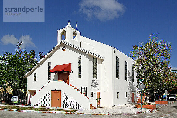 USA. Floride. Miami. Quartier de Coconut Grove. Eglise baptiste.