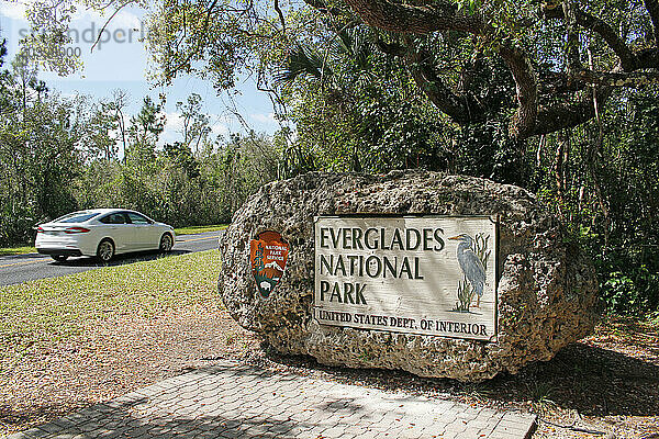 USA. Florida. Parc national des Everglades. Entrée du parc.