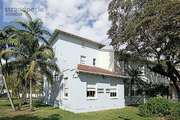 USA. Floride. Miami. Quartier de Coconut Grove. Ecole élémentaire.