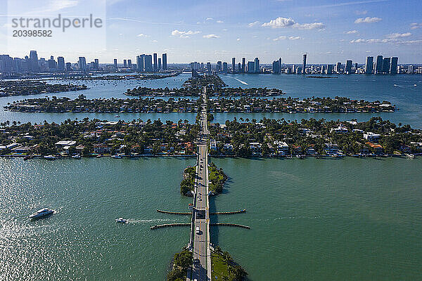 Usa  Florida  Miami. Venetian Islands. Biscayne Bay