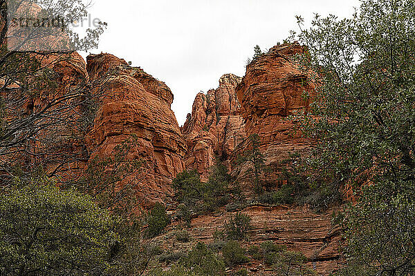 Sedona is located in the interior chaparral  semi-desert grassland  Great Basin conifer woodland biomes of northern Arizona. This is an example of the red rock that is very predominate oin the area. Many hiking trails are in the area to take in these amazing sights.