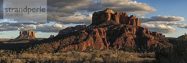 Sedona is located in the interior chaparral  semi-desert grassland  Great Basin conifer woodland biomes of northern Arizona. This is an example of the red rock that is very predominate oin the area. Many hiking trails are in the area to take in these amazing sights. This is the most iconic area known as Cathedral Rock.