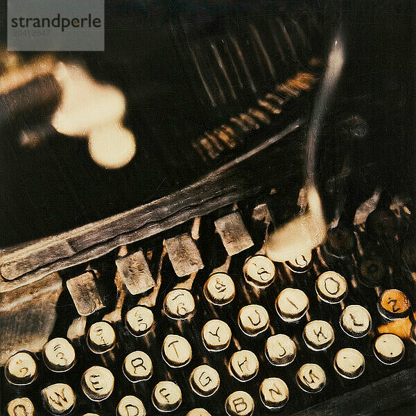 Polaroid manipulation of an old  Remington typewriter. (polaroid manipulation)