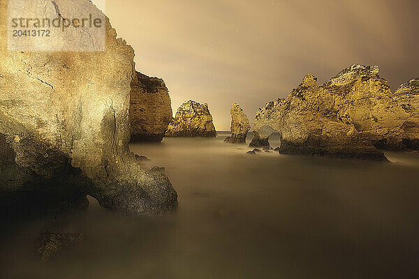 view to Ponta da Piedade  Algarve  Portugal  Europe