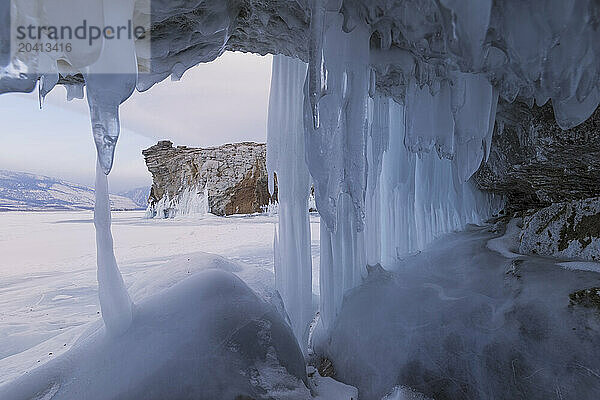 Ice cave in Baikal Lake  Irkutskâ€ Oblast  Siberia  Russia