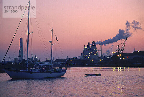 papermill at dusk  south carolina