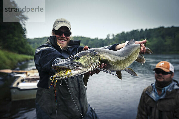 Musky fishing on the Flambeau River in Wisconsin