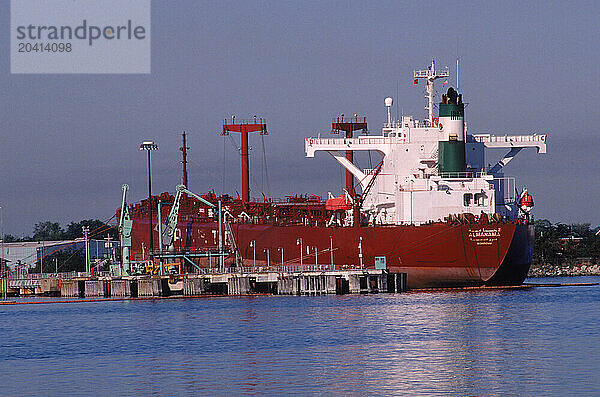 oil tanker at platform