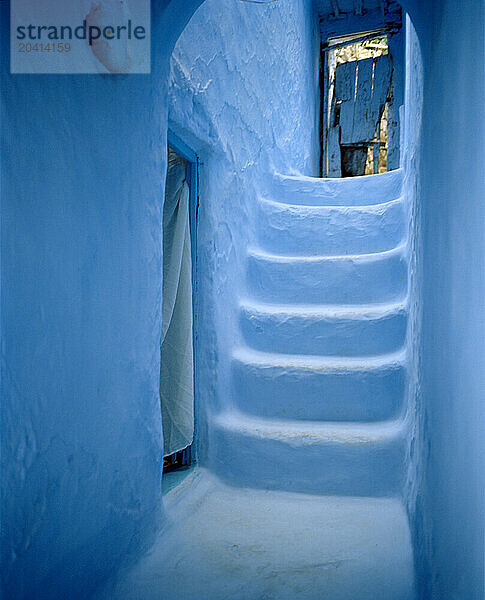 An entryway to a home in the small village of Chefchauen.