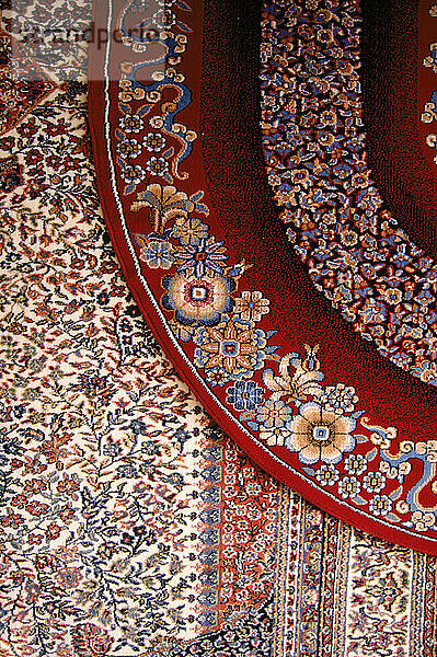 Closeup of oriental rugs  Dubai  United Arab Emirates.