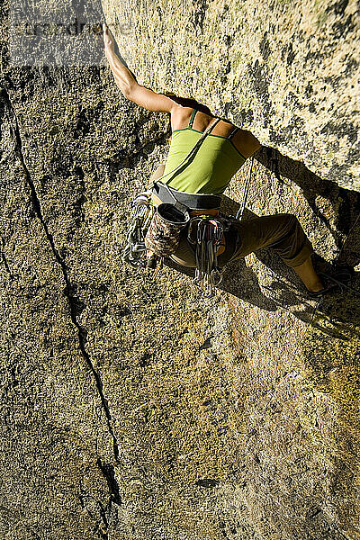 Alpine climber on granite mountains in Washington State