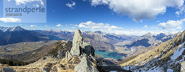 Panoramic of Monte Legnone and Lake Como  Lombardy  Italy