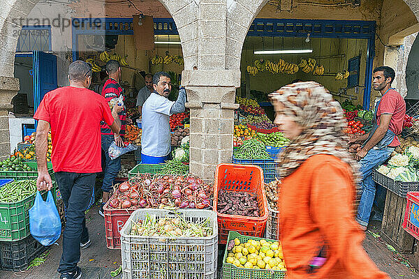 Vegetable And Fruit Market On The Street Of Essaouira  Morocco  Africa