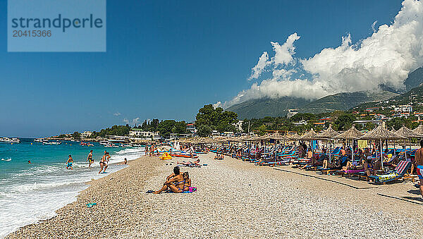 Beach and sea at the resort Dhermi  Albania