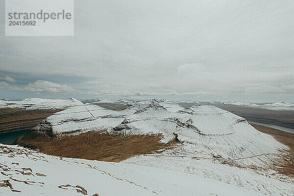 landscape of snow covered mountains