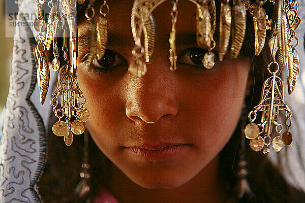 Tunisia Portrait of a Berber girl from South Tunisia