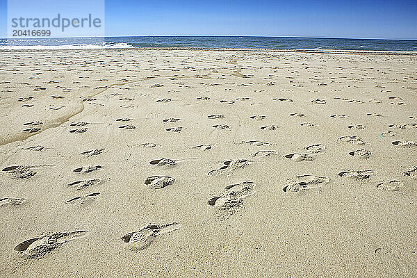 Footprints on SaoÂ JacintoÂ Dunes Natural Reserve sandy beach