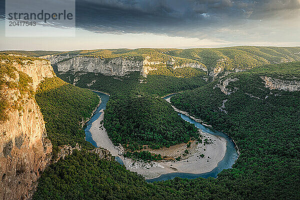 Golden Light on Ardèche's Gorge des Templiers at Sunset