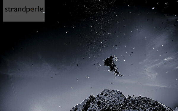 Snowboarder performing a trick