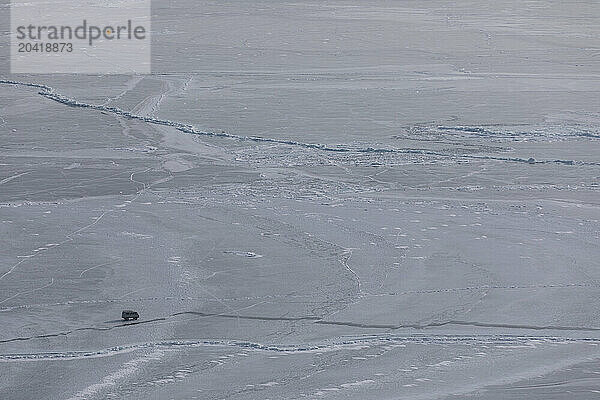 Frozen Lake Baikal in winter  Irkutsk Oblast  Siberia  Russia