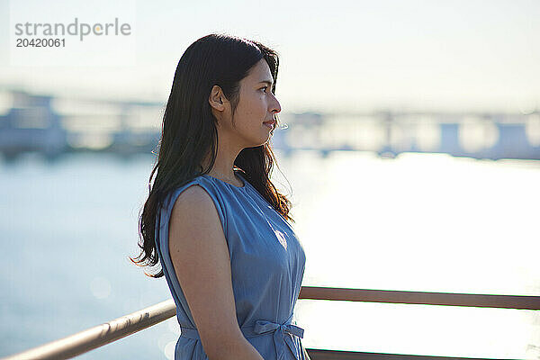 Japanese woman outdoor portrait