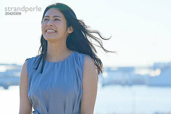 Japanese woman outdoor portrait