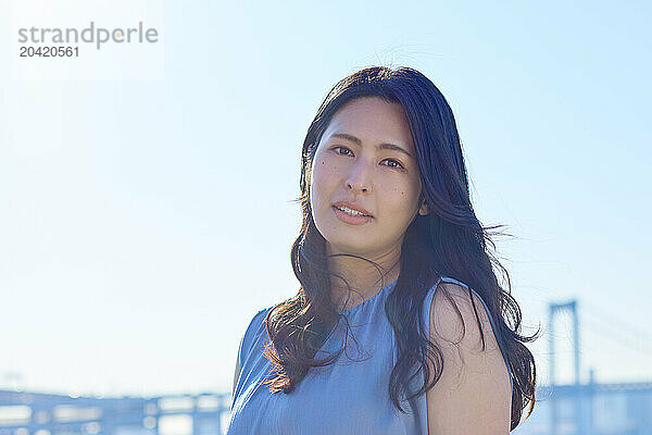 Japanese woman outdoor portrait