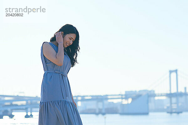 Japanese woman outdoor portrait