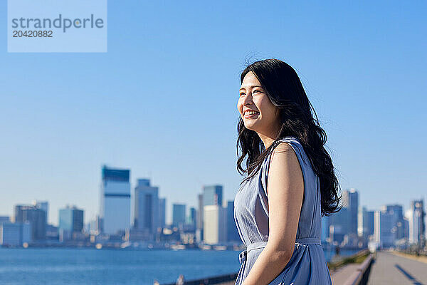 Japanese woman outdoor portrait