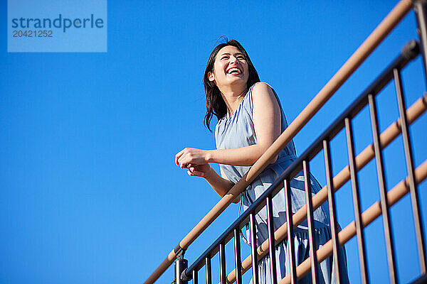 Japanese woman outdoor portrait