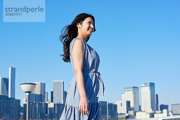 Japanese woman outdoor portrait