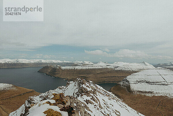 landscape of snow covered mountains