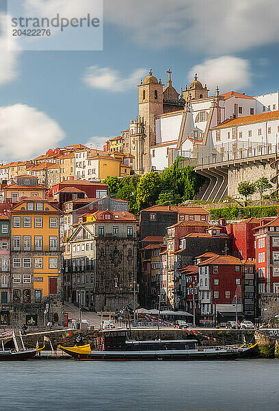 Colorful Porto Houses and Harbor in Long Exposure Afternoon Light