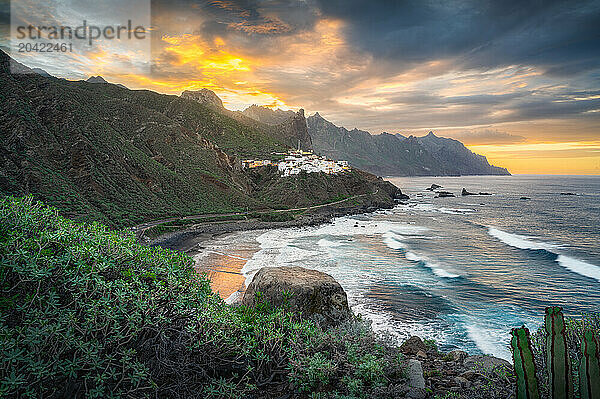 Dramatic Sea Stacks at Benijo Beach  Tenerife - Storm Light and Waves