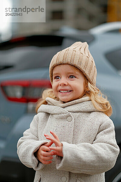 Happy little girl child smiling