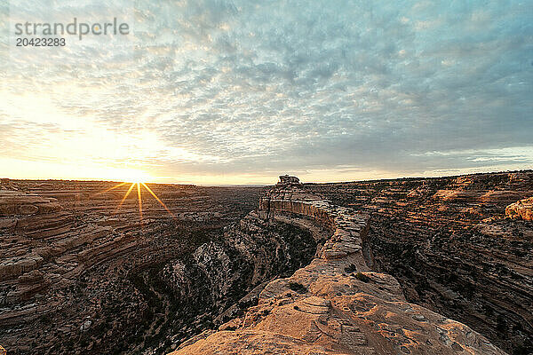 Sunrise Over Desert Canyon in Bears Ears National Monument