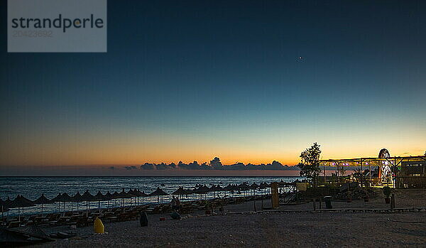 Dhermi resort in Albania at dawn