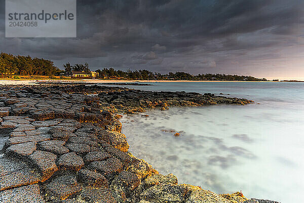 Storm clouds at dawn over the crystal sea  Mauritius