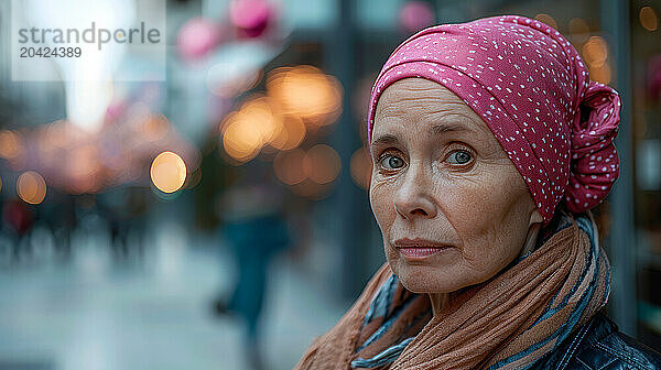 woman in her 40s with headscarf