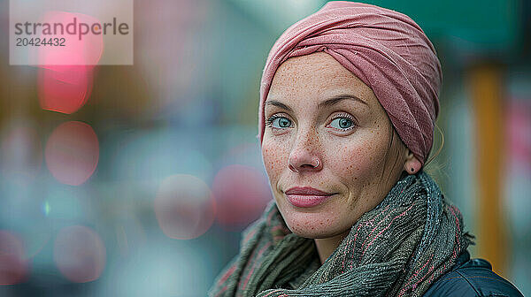 woman in her 30s with headscarf