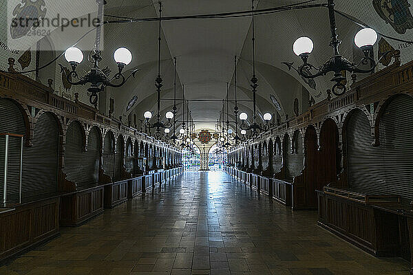 inside the Cloth Hall on Rynek Glowny Square in Krakow