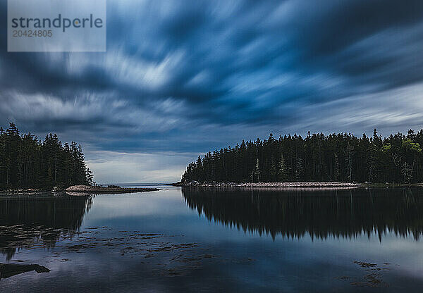 Long exposure of Ship Harbor  Acadia National Park  Maine