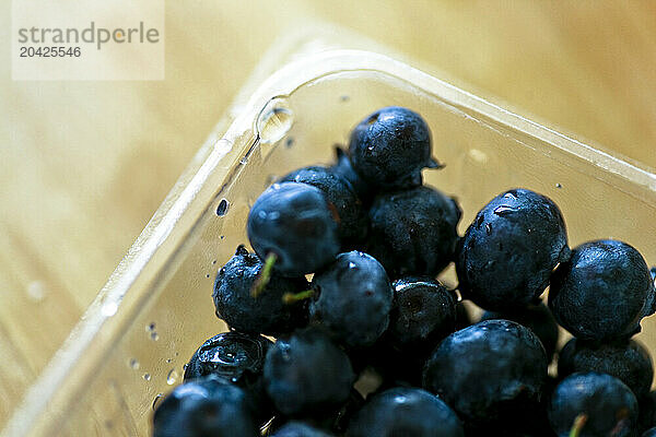 Organic blueberries.