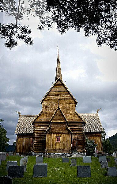 View of the exterior of Lom Stavkyrkje in Lom  Norway.